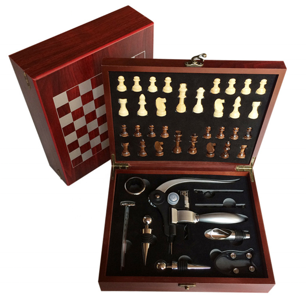 Set de vino caja de madera