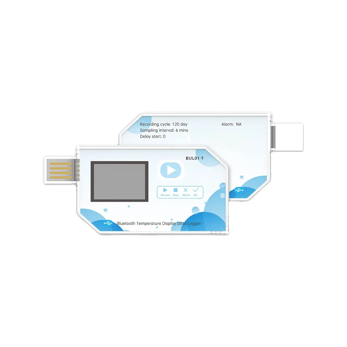 Termometer PDF perangkat pemantauan Universal, pengukur suhu USB rekaman suhu Akurasi Tinggi