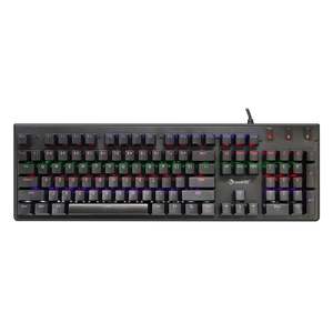 Teclado para juegos con interruptor azul y cable USB retroiluminado LED ergonómico mecánico YH905C para juegos de ordenador de escritorio/portátil en inglés - Product Image 2