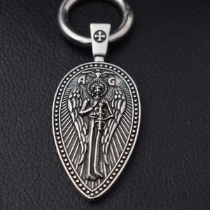Viking <strong>St</strong>.Archangel Saint Keychain Gabriel Protect Me Saint Shield Protection Tree of Life Goddess <strong>Key</strong> <strong>Rings</strong> for Mother Gifts - Product Image 4