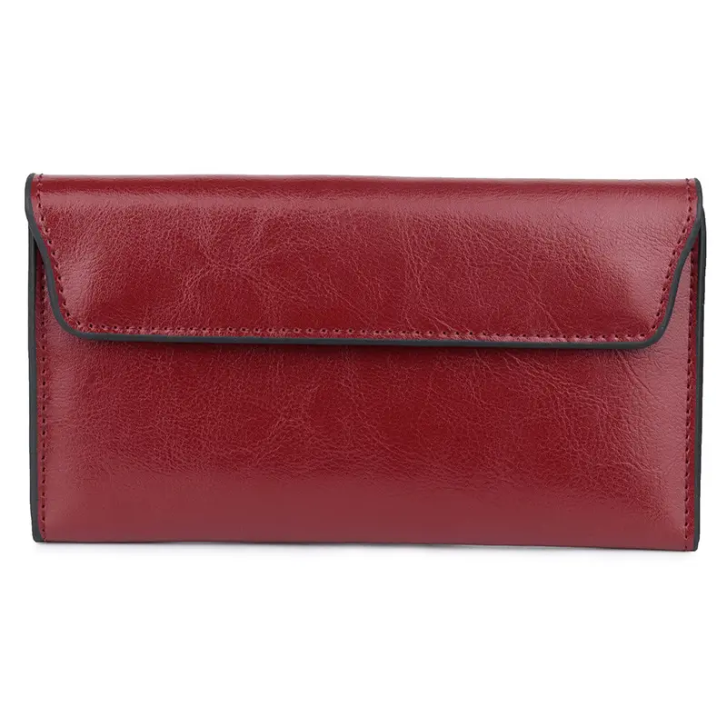Pabrik grosir kulit kapasitas besar ultra-tipis wanita tas clutch mode sederhana multifungsi dompet panjang wanita