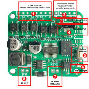 DC12V-24V <strong>Input</strong> Sound Board with 128MB Memory Built-in MP3 Playback Module for MP3 Speaker - Product Image 3