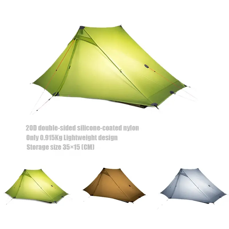 3FUL ציוד אוהל 2022 הנמכר ביותר קל במיוחד 2 אדם אוהל 20D ניילון כפול סיפון מוט אוהל משלוח חיצוני חורף