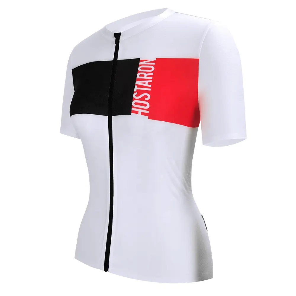 HOSTARON-Camiseta de Ciclismo de secado rápido, ropa deportiva con logotipo personalizado, precio de fábrica, color blanco