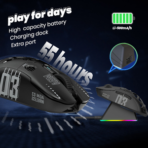 Paw3311 Programmierung 6d Oprical Mouse Souris Gamer Sans Fil Wireless Odm Oem Benutzer definierte Großhandel Gaming Mouse mit Ladestation - Product Image 4