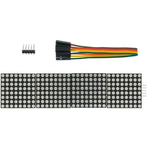<strong>MAX7219</strong> Dot Matrix Module Microcontroller 4 In One Display with 5P Line 4 in 1 Red/Green