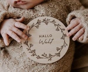 Tùy Chỉnh Đĩa Đẹp Sơ Sinh Nhiếp Ảnh Đạo Cụ Gỗ Bé Mốc Thẻ Sơ Sinh Mốc Thẻ - Product Image 1