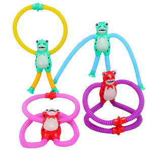 QS yeni çocuk eğlenceli etkileşim bulmaca dekompresyon oyuncaklar LED ışıkları teleskopik vantuz zürafa Robot kurbağa duyusal Fidget oyuncak - Product Image 5