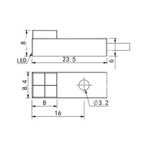 Mini sensor de proximidad inductivo cuadrado de plástico PNP/NPN sin blindaje de distancia de detección de 2,5mm para automatización - Product Image 2