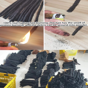 BLT 0.6cm 4-18inch Real Human Hair Dreadlock Extensions Full Handmade Permanent Locs Soft Natural Black Dreads Extensions - Product Image 5