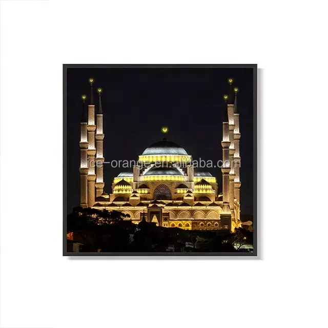 Украшение замка Рамадан для ночной сцены, мусульманский подарок, Картина на холсте, настенное украшение для гостиной