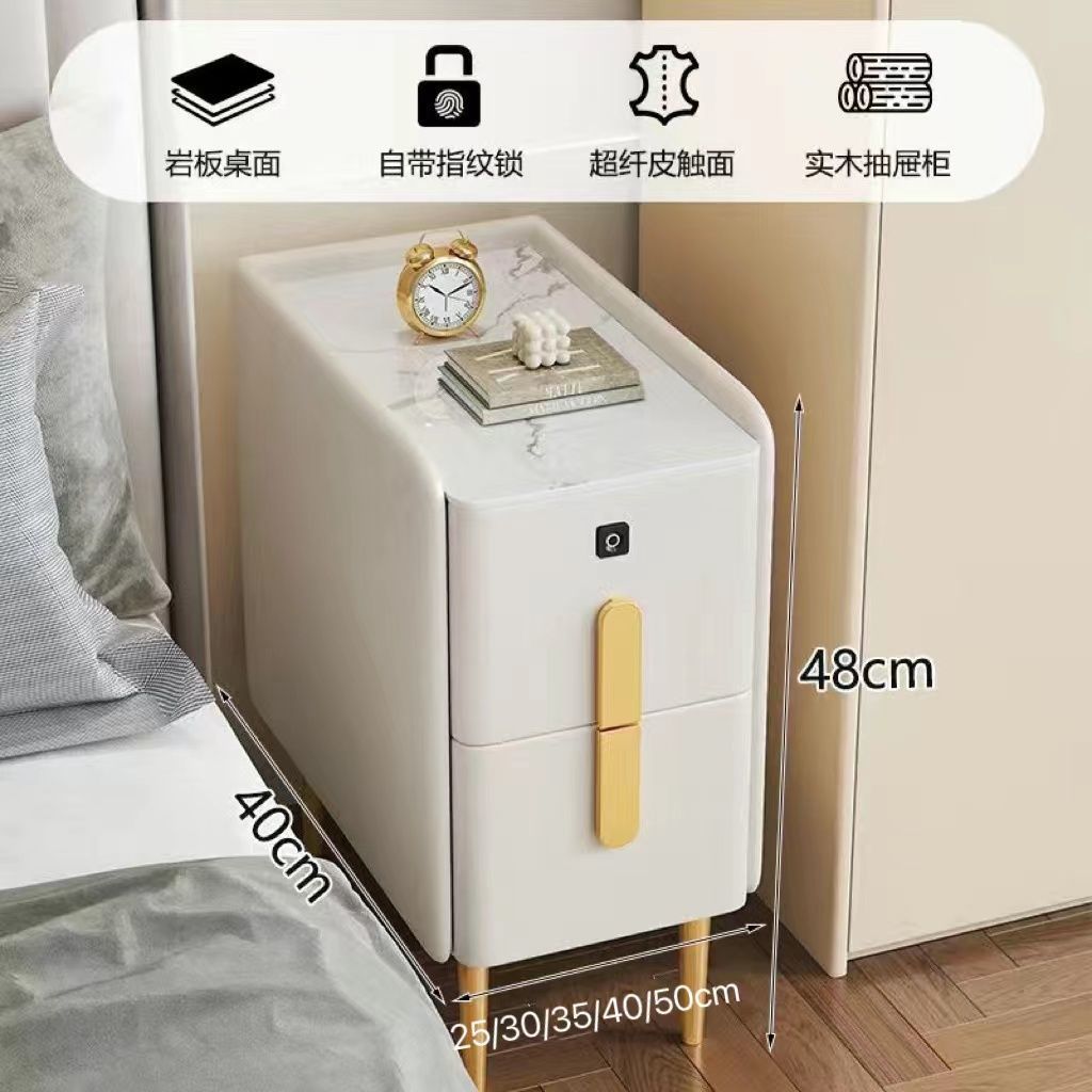 Off-white slab countertop fingerprint lock
