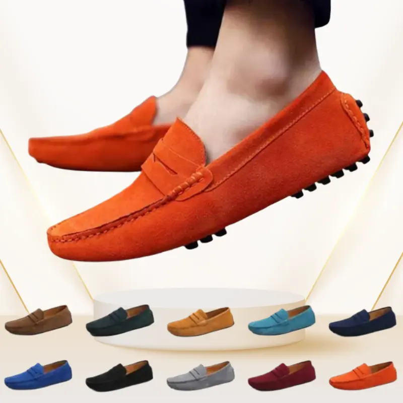 Sapatos casuais masculinos mocassins de camurça originais clássicos mocassins de couro penny slip-on sapatos de ervilha