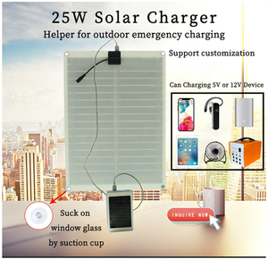 MEGSUN 25W 18V 5v太阳能电池板涓流充电器汽车摩托车船拖拉机电源板充电器