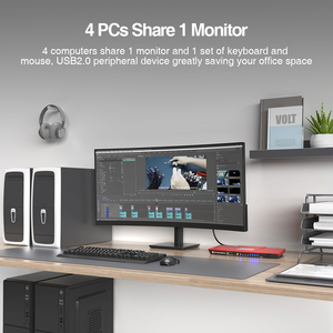 TESmart swicher de video DP <span class=keywords><strong>KVM</strong></span>切换器，带EDID仿真器4端口，无任何延迟显示端口4K @ 60hz高清<span class=keywords><strong>KVM</strong></span>切换器4合1