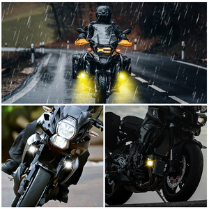 Màu Kép Màu Vàng Trắng Nhấp Nháy Phổ Xe Máy Phụ Trợ Đèn Đạn Phong Cách LED Sương Mù Ánh Sáng Cho BMW R1200gs R1100gs F800gs - Product Image 2