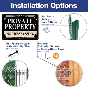 Không có dấu hiệu xâm phạm tài sản tư nhân ký hiệu kỹ sư lớp nhôm phản chiếu mờ dần sử dụng trong nhà hoặc ngoài trời - Product Image 3