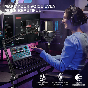 Professional USB <strong>Audio</strong> Interface With 48V <strong>Microphone</strong> Recording Studio Sound Card Variety of Sound Effects for Gaming Sound Card - Product Image 6
