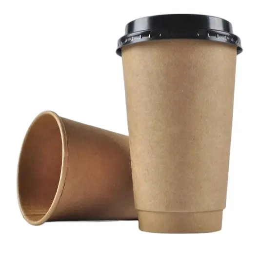 Taza de papel desechable, 8oz, con tapa, de papel recubierto de pla