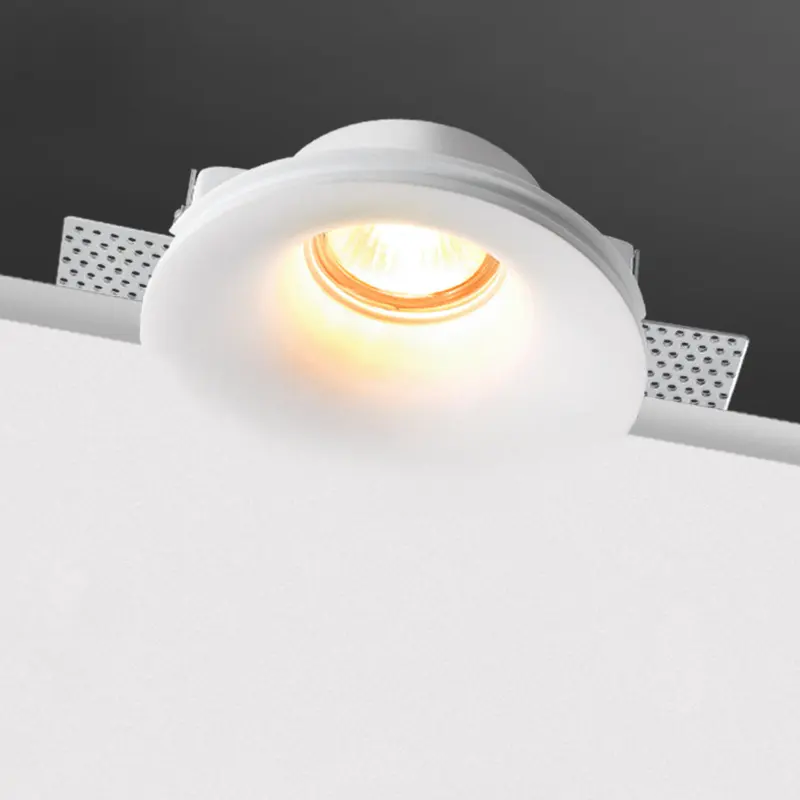 Luz de piso de gesso para interior Ip20 Moderno teto embutido GU10 sem guarnição quadrado redondo LED Spot Down luz preço para casa