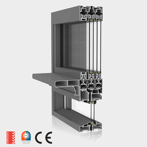 Konut villa kasırga geçirmez darbe çift sırlı cam kapı ve pencere alüminyum yatay 2/3/4 parça sürgülü pencereler - Product Image 3