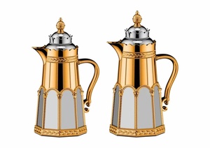Manufacturer Custom Arabic Tea and <strong>Coffee</strong> 1L+0.7L Set Middle East Countries Style Arabic <strong>Coffee</strong> Dallah and Tea Flask - Product Image 2