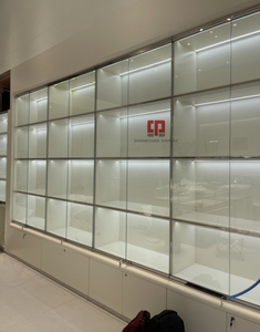 Cao cấp tùy chỉnh đồ trang sức Showcase trắng sơn Tempered Glass Bag tủ trưng bày thâm quyến hiển thị trường hợp các nhà sản xuất - Product Image 5