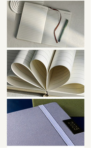 Venta al por mayor personalizado A5 PU diario cuaderno impreso logotipo personalizado diario nota libro 2025 PU cuaderno de cuero con correa elástica