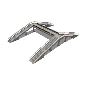 Puente peatonal de estructura de acero de gran envergadura de tamaño personalizado de alta calidad instalado rápidamente