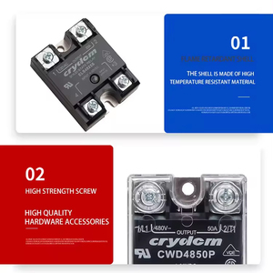 単相ソリッドステートリレーSSR-CWD4850P 4-32VDC入力24-480VAC50A出力 - Product Image 2