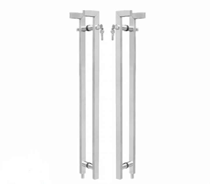 Porte en verre simple et durable en acier inoxydable brossé Poignée d'échelle verrouillable de 48 po