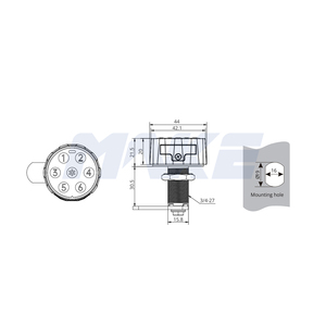 MK-E761 Bán Buôn 6-Chữ Số Số Mật Khẩu Khóa Kim Loại Bằng Gỗ Hộp Công Cụ Kết Hợp Cam Khóa Với Ba Cấp Độ Quản Lý - Product Image 3