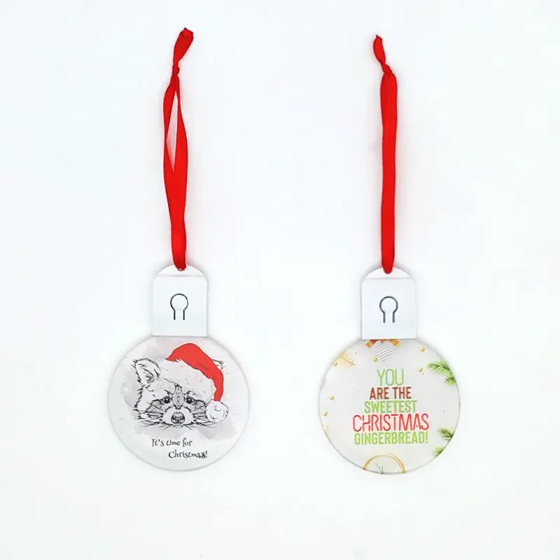 Bestseller Weihnachts dekoration Sublimation Rohlinge LED Acryl Weihnachts schmuck mit rotem Seil für Weihnachts baum dekoration