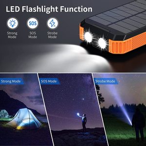 Impermeable 30000mAh qc3.0 Paquete de batería externa Tipo C Salida de entrada Dual Super Bright Flash Cargador Solar portátil banco de energía - Product Image 4