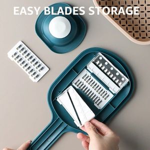 Sebze kesicisi beyaz bıçak yiyecek dilimleyici mutfak Mandoline 4 in 1 manuel sebze kesici drenaj sepeti ile - Product Image 4
