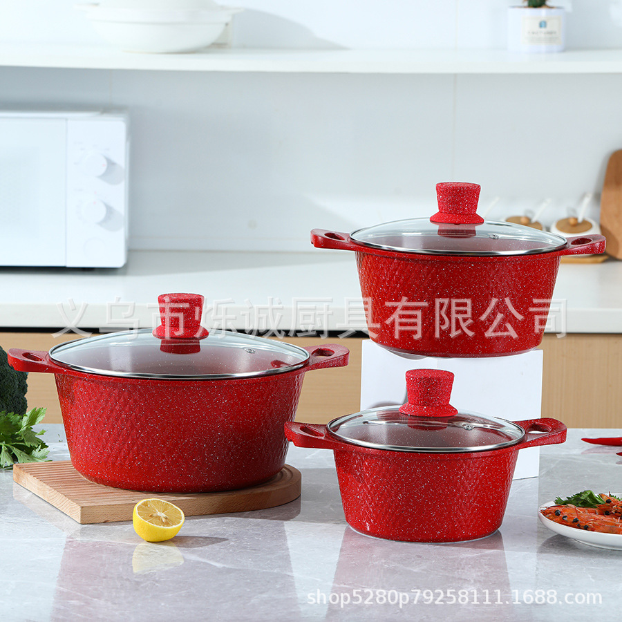 Ensemble de 6 pièces rouge 20/24/28CM