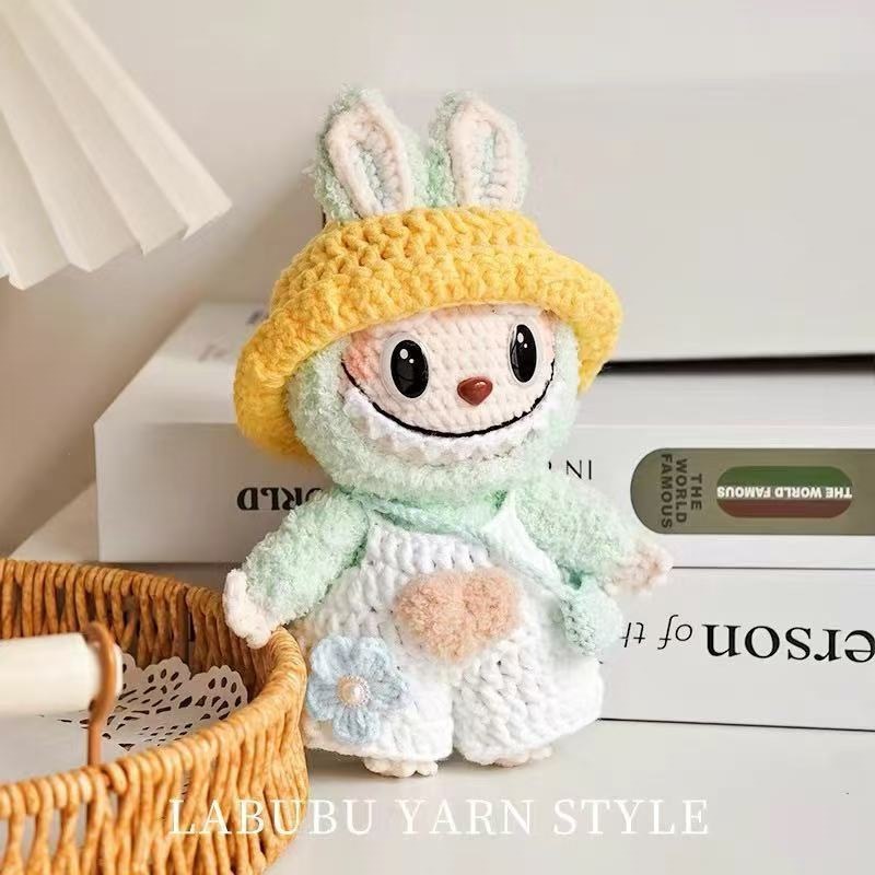 Yellow hat white clothes doll kit, keychain tools, video tutoria