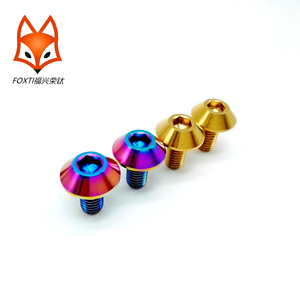 GR5 renkli M5 X 15/M6X 12/15/20 mavi altın motosiklet kabuk çamurluk titanyum dome disk soket başkanı cıvata - Product Image 2