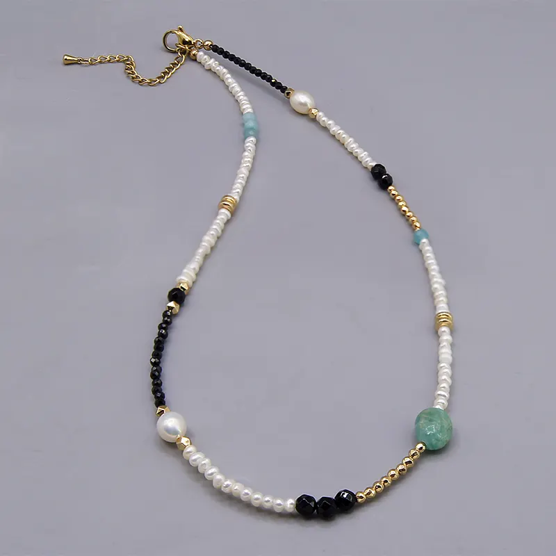 2022 collana girocollo di perle d'acqua dolce con perline regolabili di gioielli Boho colorati per le donne