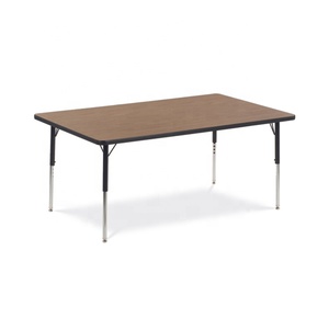 Ucuz toptan dikdörtgen okul etkinliği çocuk masası ayarlanabilir yükseklik 19-30 inç gri ve siyah - Product Image 1