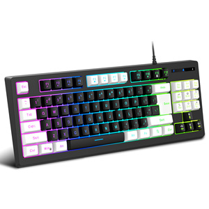 87 teclas RGB Iluminación USB con cable Ordenador Trabajo Gaming Oficina Teclados - Product Image 1