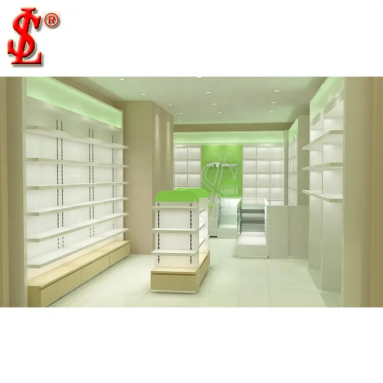 Moderno Farmacia Interior de la tienda de diseño de venta al por menor de Farmacia con muebles Farmacia estantes