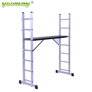 Escalera de aluminio multifunción EN131 Escalera de plataforma de 7 escalones Escalera de andamio - Product Image 2
