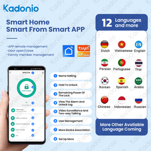 Kadonio Tuya Smart Zwei-Wege-Gegensprechanlage Palm Finger Print Card Digitaler Code Gesichts erkennung Biometrisches Zugangs türschloss - Product Image 4