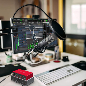 2-IN 2-out Professional XLR Microphone de Audio Mixer Studio Recording Interfaz de audio USB Tarjeta de sonido solo - Product Image 4