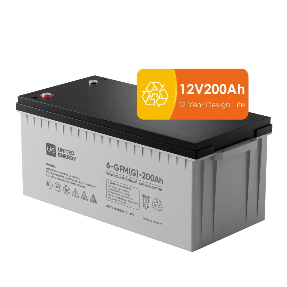 UE Tubular Solar Battery 12V 100Ah 200Ah 220Ah 300 Ah Agm Calcium Silver Maintenance Free Battery
