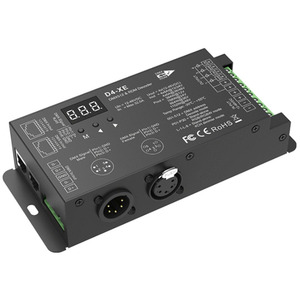 Decodificador RGBW DMX 512 RDM de 4 canales, frecuencia PWM, XLR3, RJ45, RGB, DMX512, para tira de luz RGB/RGBW