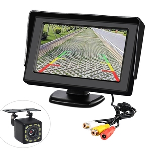 Monitor de cámara trasera de coche de 4,3 pulgadas, cámara de marcha atrás LED con pantalla TFT LCD para estacionamiento de vehículos, fácil instalación - Product Image 1
