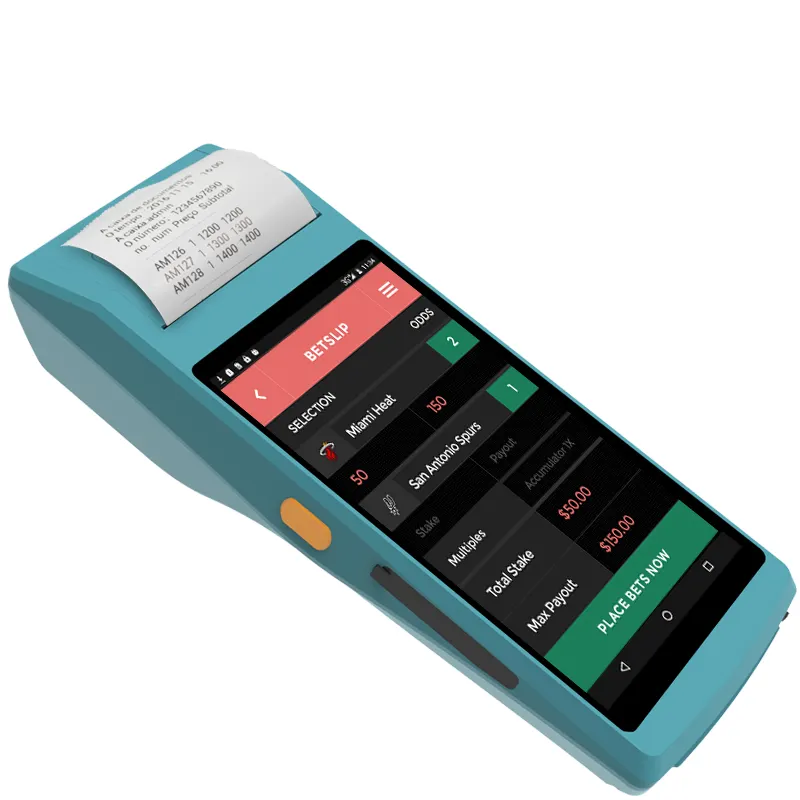 Goedkope 5.5 Inch Full Screen Pda Barcode Scanner Nfc Reader Android Handheld Pda Met Printer