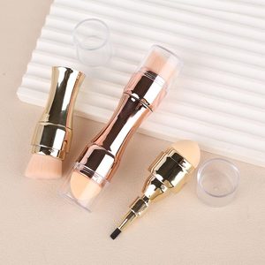 Makyaj araçları taşınabilir 4 In 1 çift uçlu kozmetik vakfı göz farı dudak seyahat makyaj fırçalar ile kılıf - Product Image 5